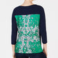 Charter Club Women's Contrast Pleated-Back Ribbed Top Blue/green Size X-Small