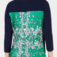 Charter Club Women's Contrast Pleated-Back Ribbed Top Blue/green Size X-Small