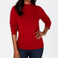 Karen Scott Women's Cable Front Mock Neck Sweater Red - Size M