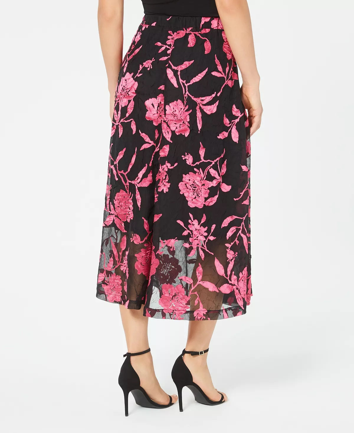Alfani Women's Petite Floral-Print A-Line Skirt Pink Size 6 Petite