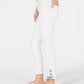 Charter Club Women's Gingham Lace-Up Skinny Jeans White Size Square 18