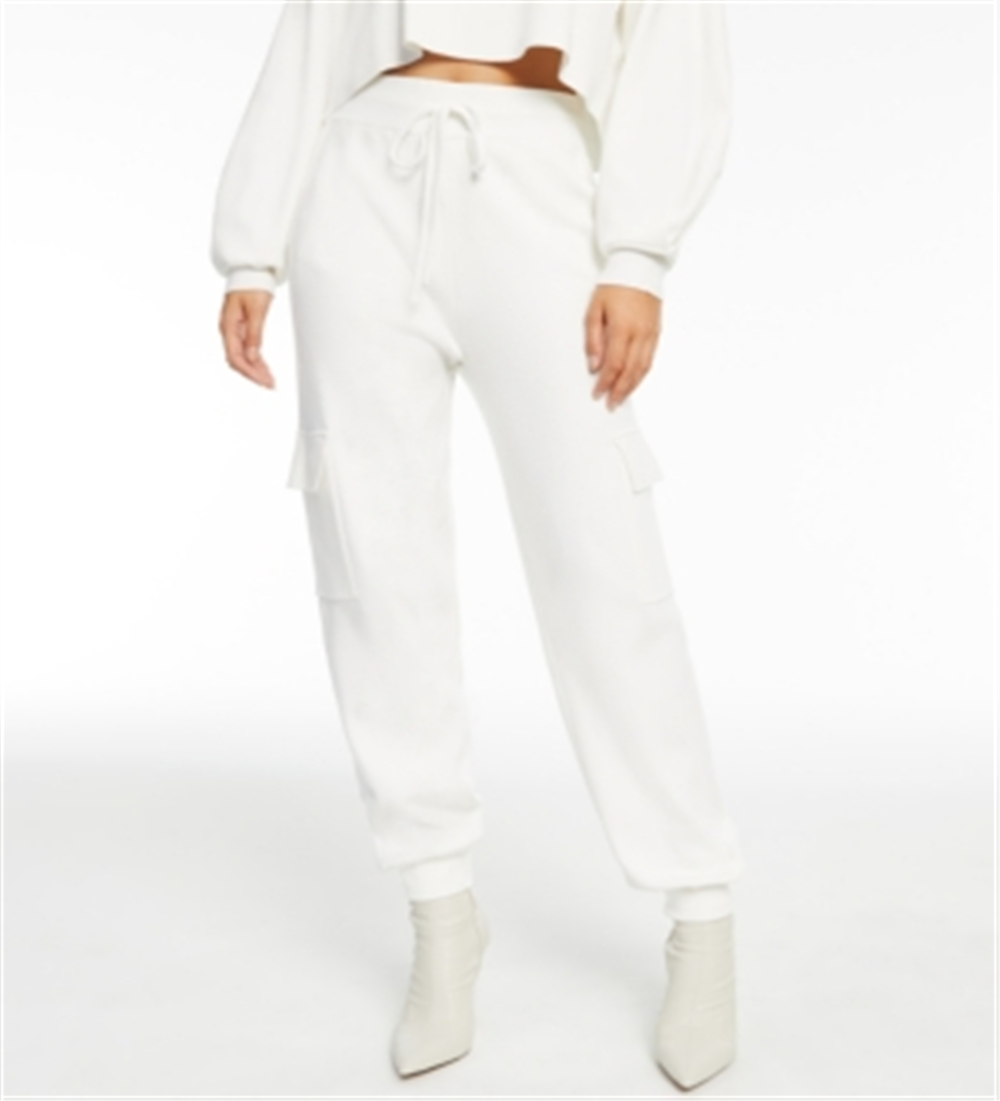 INC International Concepts Women's Cargo High Rise Jogger Pants White Size XS
