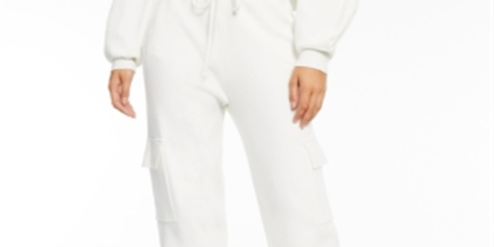 INC International Concepts Women's Cargo High Rise Jogger Pants White Size XS