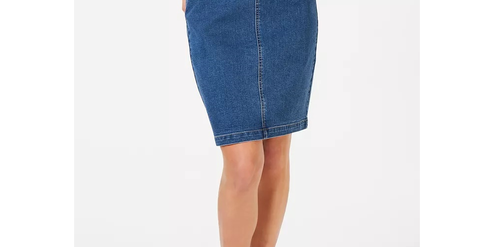 Charter Club Women's Denim Tummy Control Skirt Blue Size 10