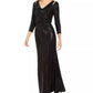 Calvin Klein Women's Sequined Cutout Blouson Gown Black Size 16