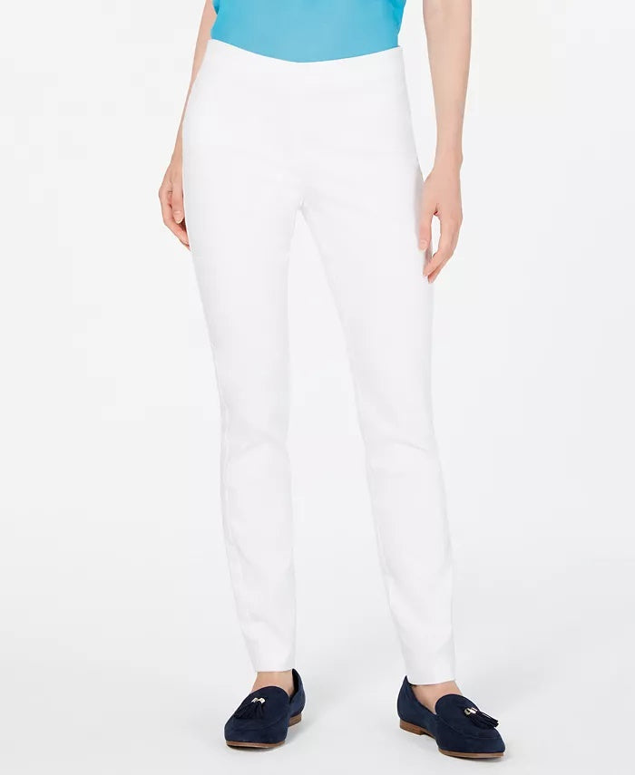 Charter Club Women's Chelsea Stretch Twill Skinny Pants White Size 4 Petite