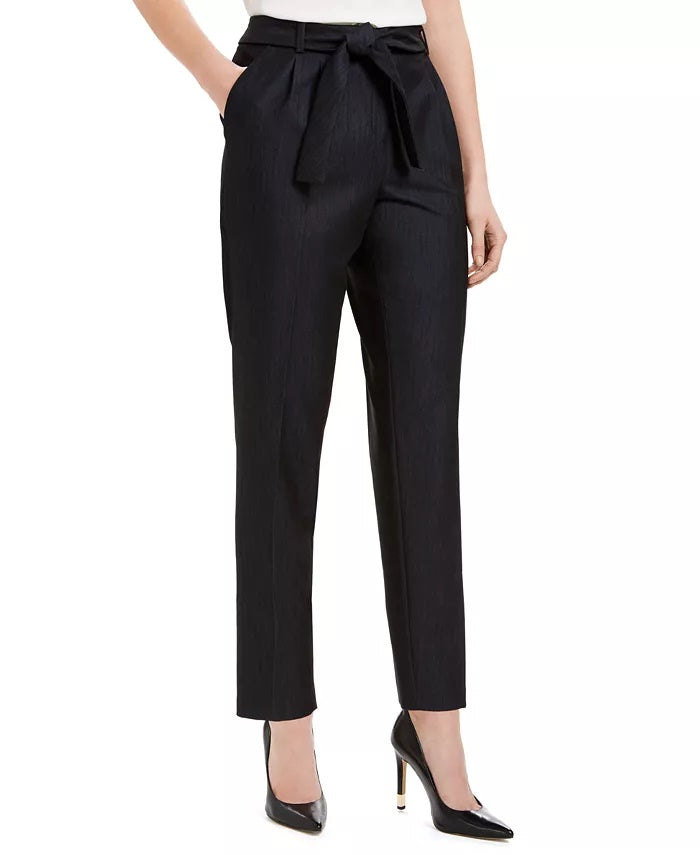 Calvin Klein Women's Tie Front Slim Fit Pants Blue Size 6