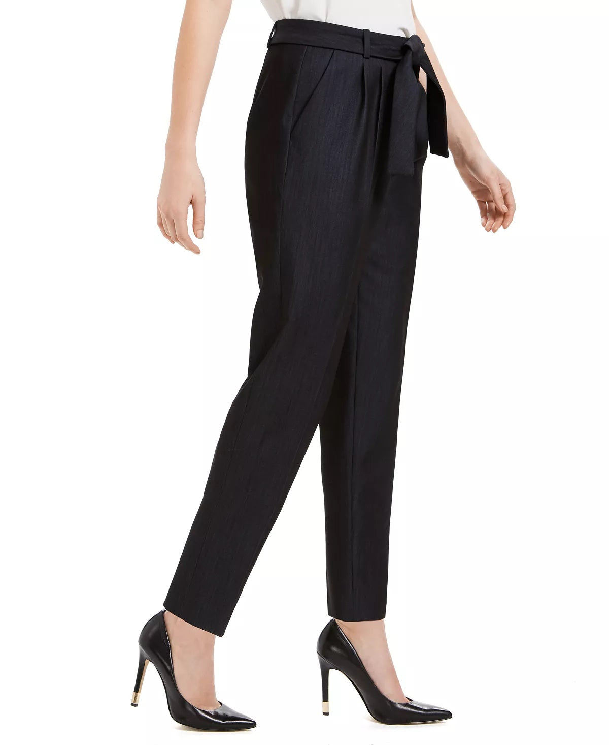 Calvin Klein Women's Tie Front Slim Fit Pants Blue Size 6