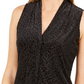 Calvin Klein Women's Textured Animal Print Top Silver Size Petite S
