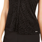 Calvin Klein Women's Textured Animal Print Top Silver Size Petite S