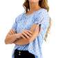 Style & Co Women's Printed Off The Shoulder Top Blue Size Medium