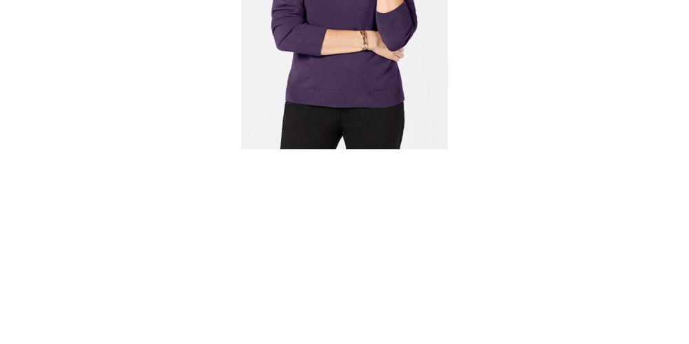 Karen Scott Women's Turtleneck Luxsoft Sweater Purple Size Petite Medium