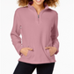 Karen Scott Women's Zip Neck Top Mellow Rose  Size Petite S