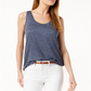 Maison Jules Women's Scoop Neck Tank Top Blue Size Medium