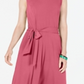 Charter Club Women's Tie Waist MIDI Dress Pink Size Large