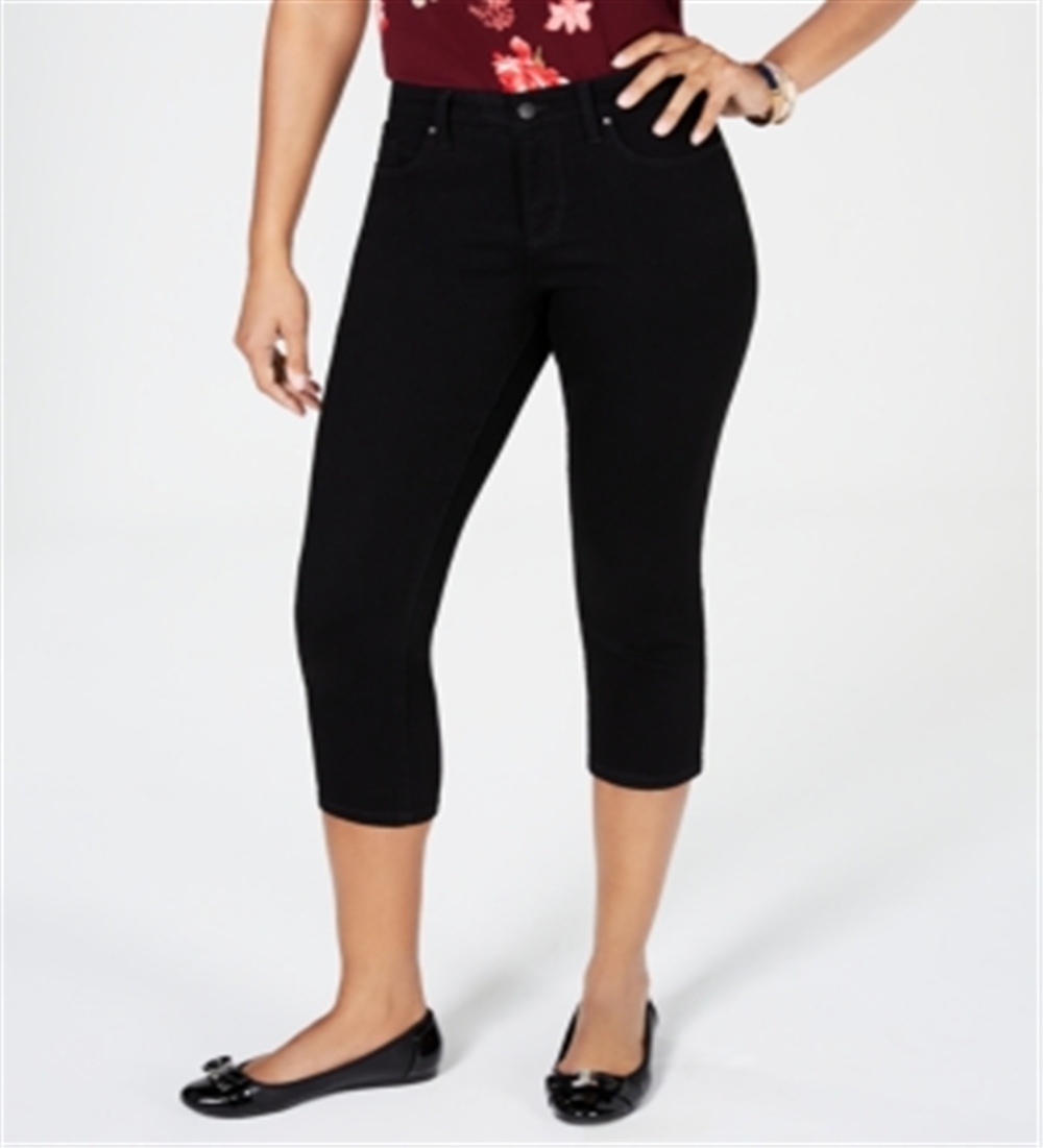 Charter Club Women's Tummy Control Bristol Capri Jeans Black Size 8