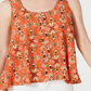 Style & Co Women's Printed Sleeveless High Low Swing Top Orange Size Small