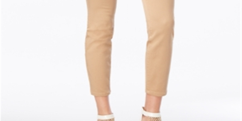 Thalia Sodi Women's Double Button Skinny Ankle Pants Brown Size 4