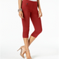 Alfani Women's Tummy Control Pull on Capri Pants  Red Size 12 Petite