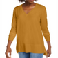 Maison Jules Women's V Neck Sweater Yellow Size XX-Large