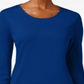 Charter Club Women's Pima Cotton Long Sleeve Top Blue Size X-Small