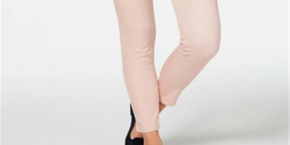 Style & Co Women's Curvy-Fit Skinny Fashion Jeans Pink Size 8