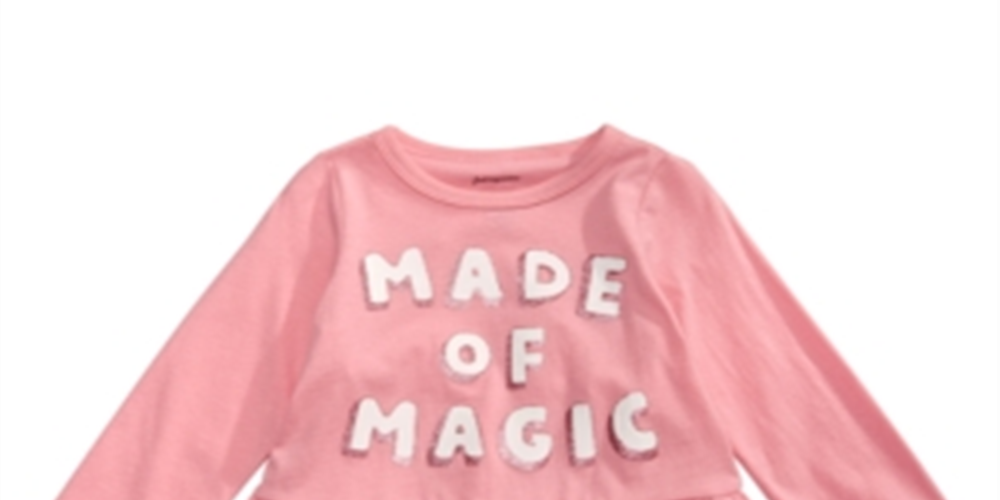 First Impressions Toddler Girl's Cotton Long Sleeve Peplum-Hem T-Shirt Pink Size 2T