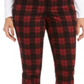 Charter Club Women's Plaid Tummy Control Jeans Black Size Square18