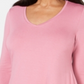 JM Collection Women's V-Neck Handkerchief-Hem Top Pink Size Medium