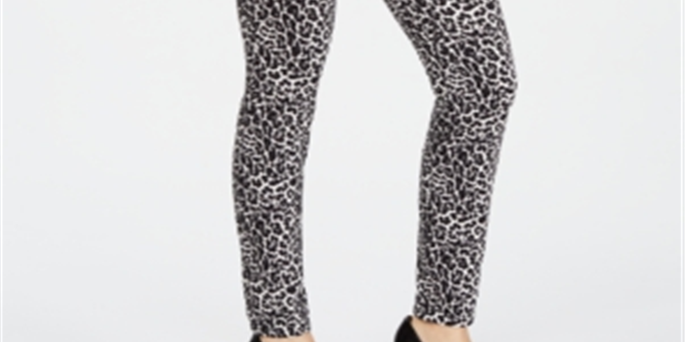 INC International Concepts Women's Essential Leopard Skinny Jeans Leopard Black  Size 6