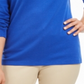 Karen Scott Women's Glitter Snowflake Cotton Top Blue Size Small