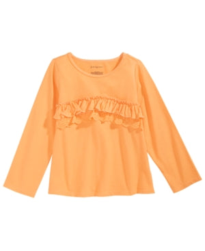 First Impressions Baby Girl's Cotton Ruffled T-Shirt Yellow Size 6-9 Months