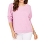 Style & Co Women's Contrast-Stitched Sweatshirt Pink Size X-Small