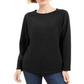 Karen Scott Women's Sport Fleece Sweatshirt Black Size X-Small