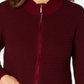 Karen Scott Women's Textured Zip-Front Cardigan Red Size Medium