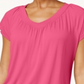 JM Collection Women's Blouson T-Shirt Pink Size Small