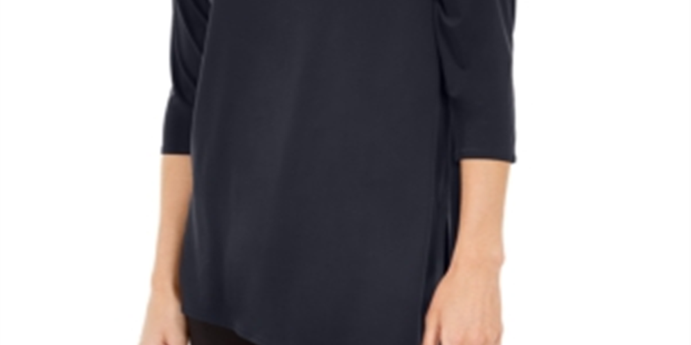 Alfani Women's Asymmetrical Cut-Out Top Navy Size Petite XL