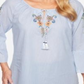 Alfred Dunner Women's 100% Cotton Lake Tahoe Bell Sleeve Top BlueSize 16