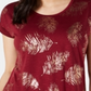 Style & Co Women's Leaf-Print Scoop-Neck Top Red Size Medium