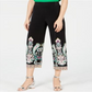 INC International Concepts Women's Printed Cropped Wide Pants Paisley PP Black Size Petite Small