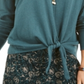 Style & Co Women's Tie-Front Sweater Green Size X-Small