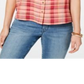 Style & Co Women's Plaid Sleeveless Top Pink Size X-Small