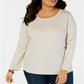 Style & Co Women's Crew Neck Long Sleeve T-Shirt Gray Size 0X