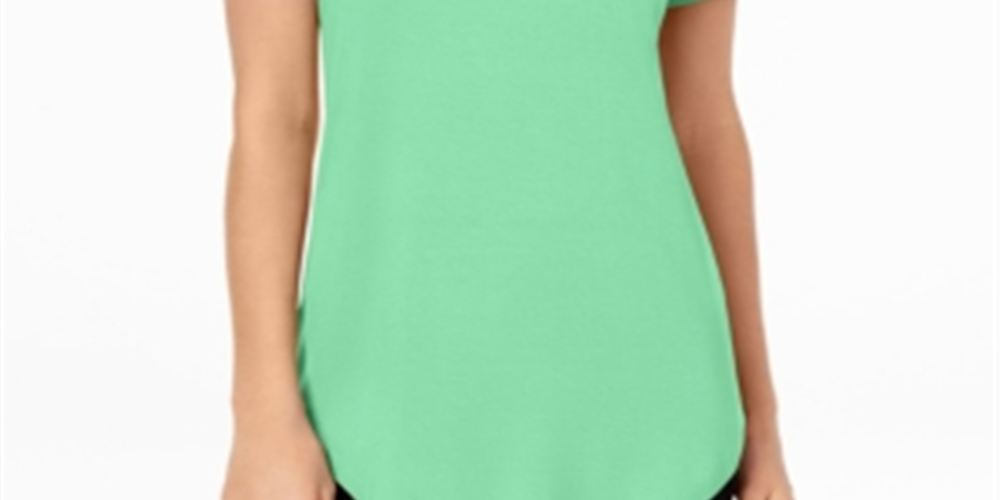 JM Collection Women's Scoop Neck Top Green Size X-Large