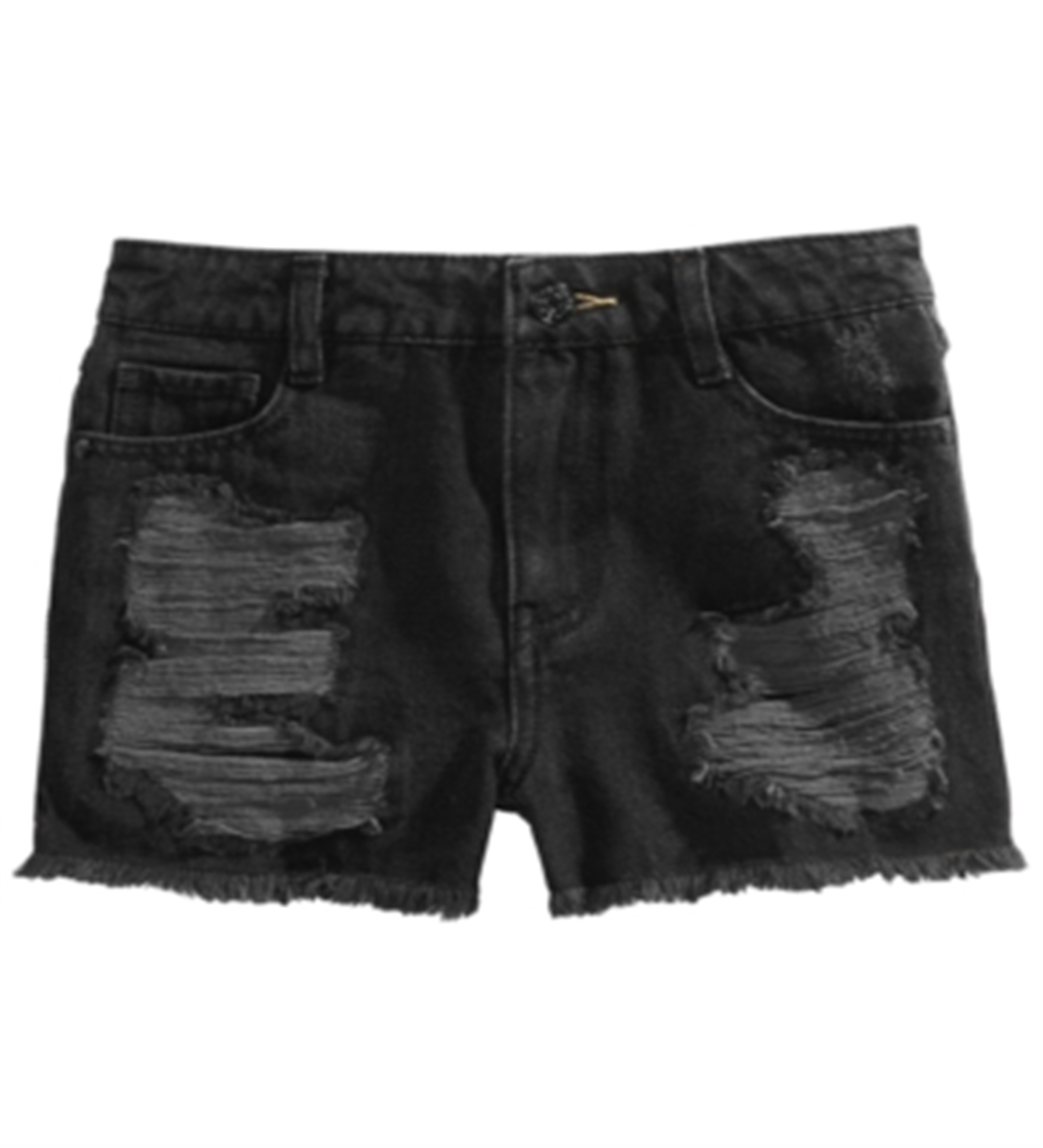 Epic Threads Big Girl's Ripped Cotton Denim Shorts Charcol Size 16