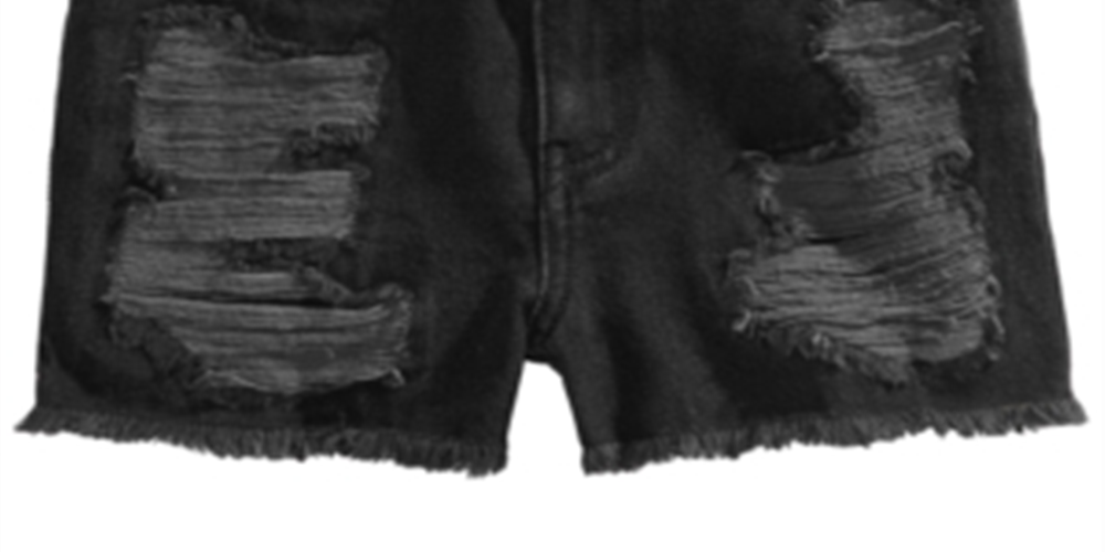 Epic Threads Big Girl's Ripped Cotton Denim Shorts Charcol Size 16