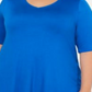 Alfani Women's Short Sleeve V Neck Tunic Top Blue Size 0X