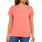 Karen Scott Women's Cotton Scalloped-Neck T-Shirt Orange Size Small