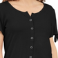 Karen Scott Women's Button Front Top Black Size Small