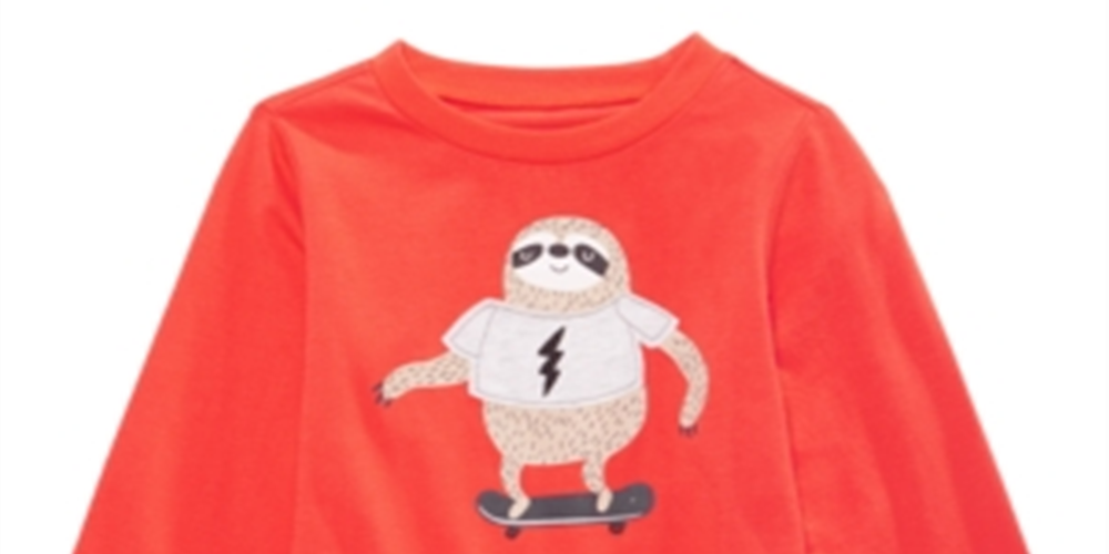 First Impressions Baby Boy's Sloth Print Cotton T-Shirt Red Size 3-6 Months